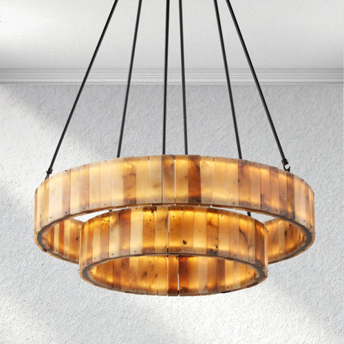 Swaroevan Eterna Alabaster Round Chandelier