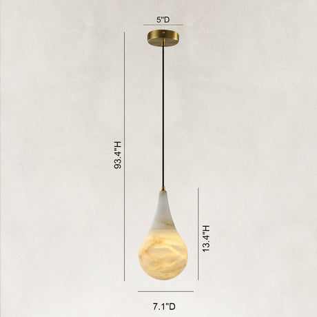 Luma Alabaster Pendant 6"D 7"D