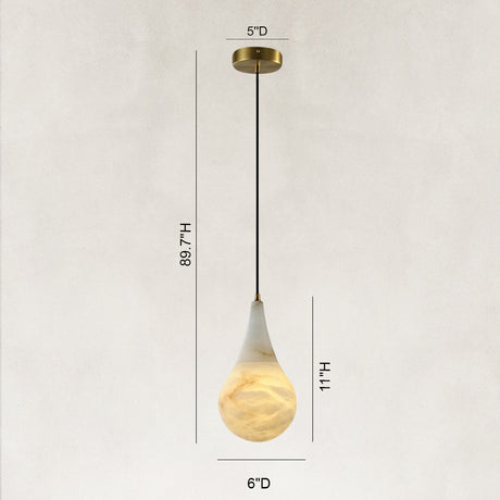 Luma Alabaster Pendant 6"D 7"D