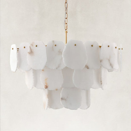 Mira Alabaster Multi-Tier Round Chandelier 32"D