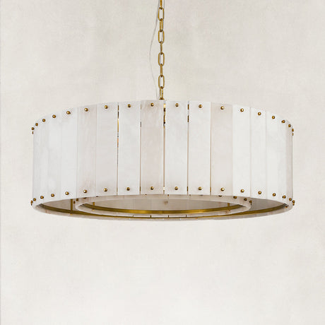 Solara Alabaster Round Chandelier 32"