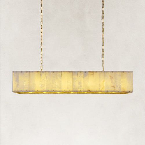 Solara Alabaster Rectangular Chandelier 55