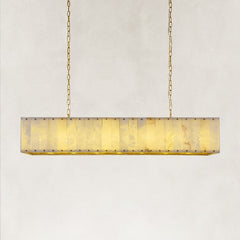 Solara Alabaster Rectangular Chandelier 55