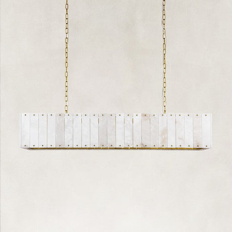 Solara Alabaster Rectangular Chandelier 55"