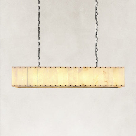 Solara Alabaster Rectangular Chandelier 55"