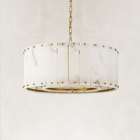 Solara Alabaster Round Chandelier 24"