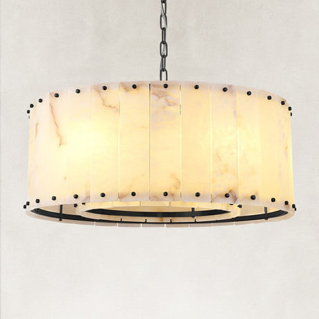 Solara Alabaster Round Chandelier 24"