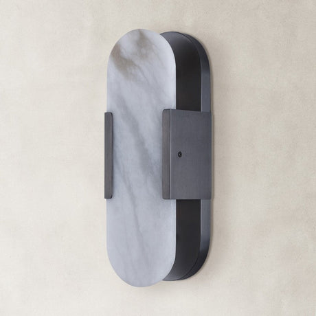 Velo Alabaster Oval Wall Sconce 14"H