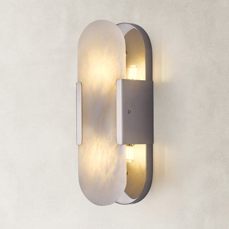 Velo Alabaster Oval Wall Sconce 14"H